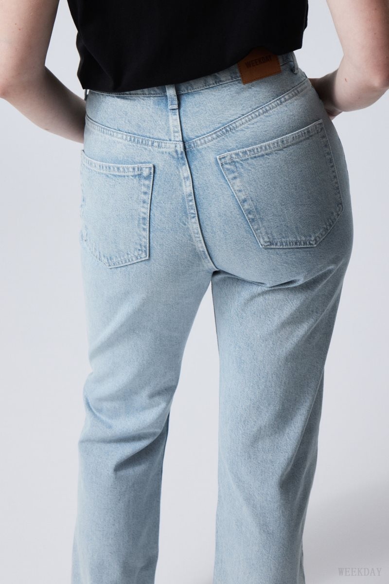 Weekday Rowe Extra High Straight Jeans Blue | EPTD9434