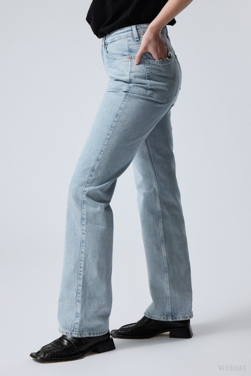 Weekday Rowe Extra High Straight Jeans Blue | EPTD9434