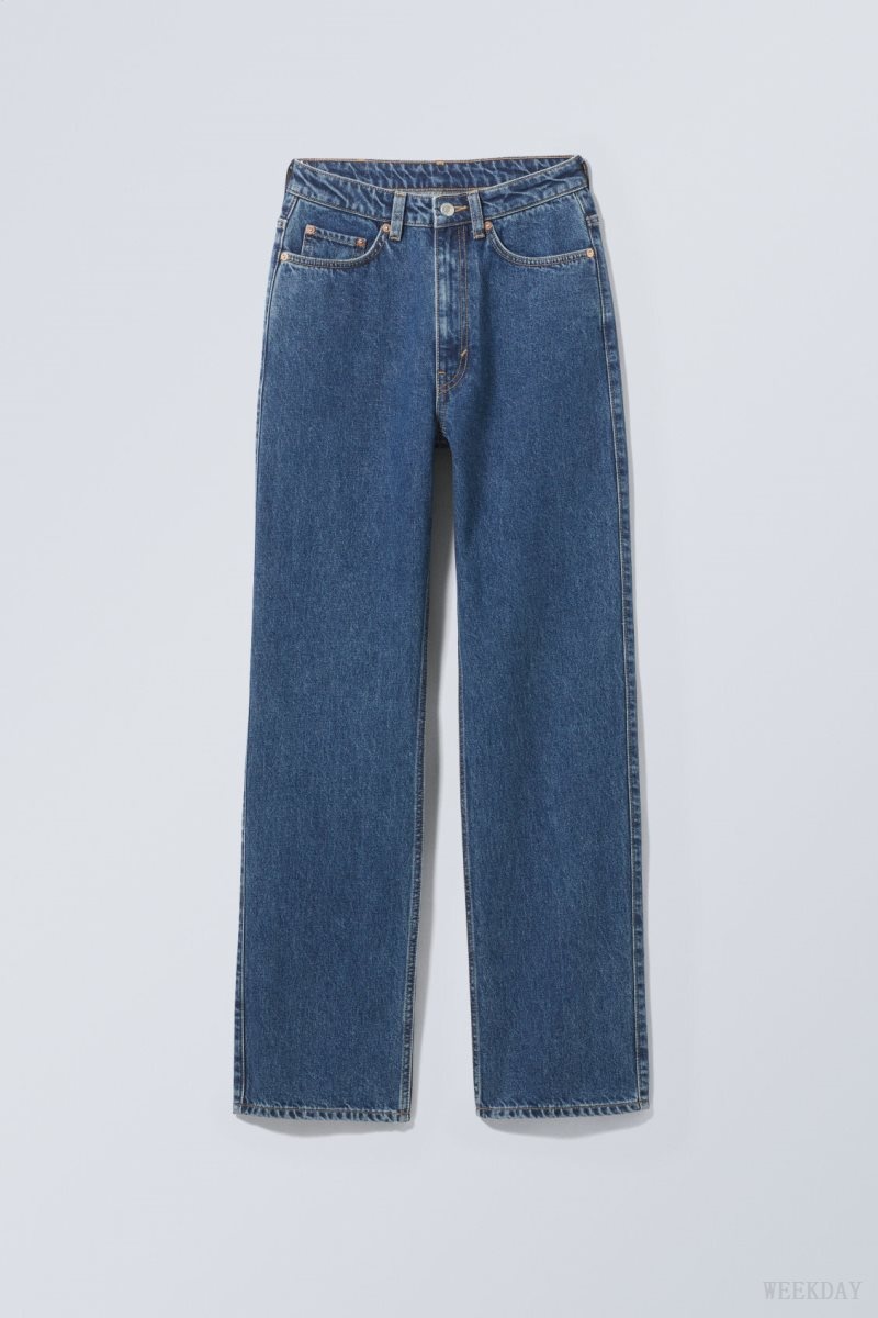 Weekday Rowe Extra High Straight Jeans Blue | MLXR9274