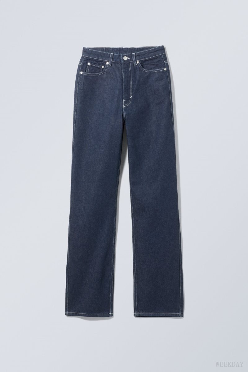 Weekday Rowe Extra High Straight Jeans Blue | IGFM2143