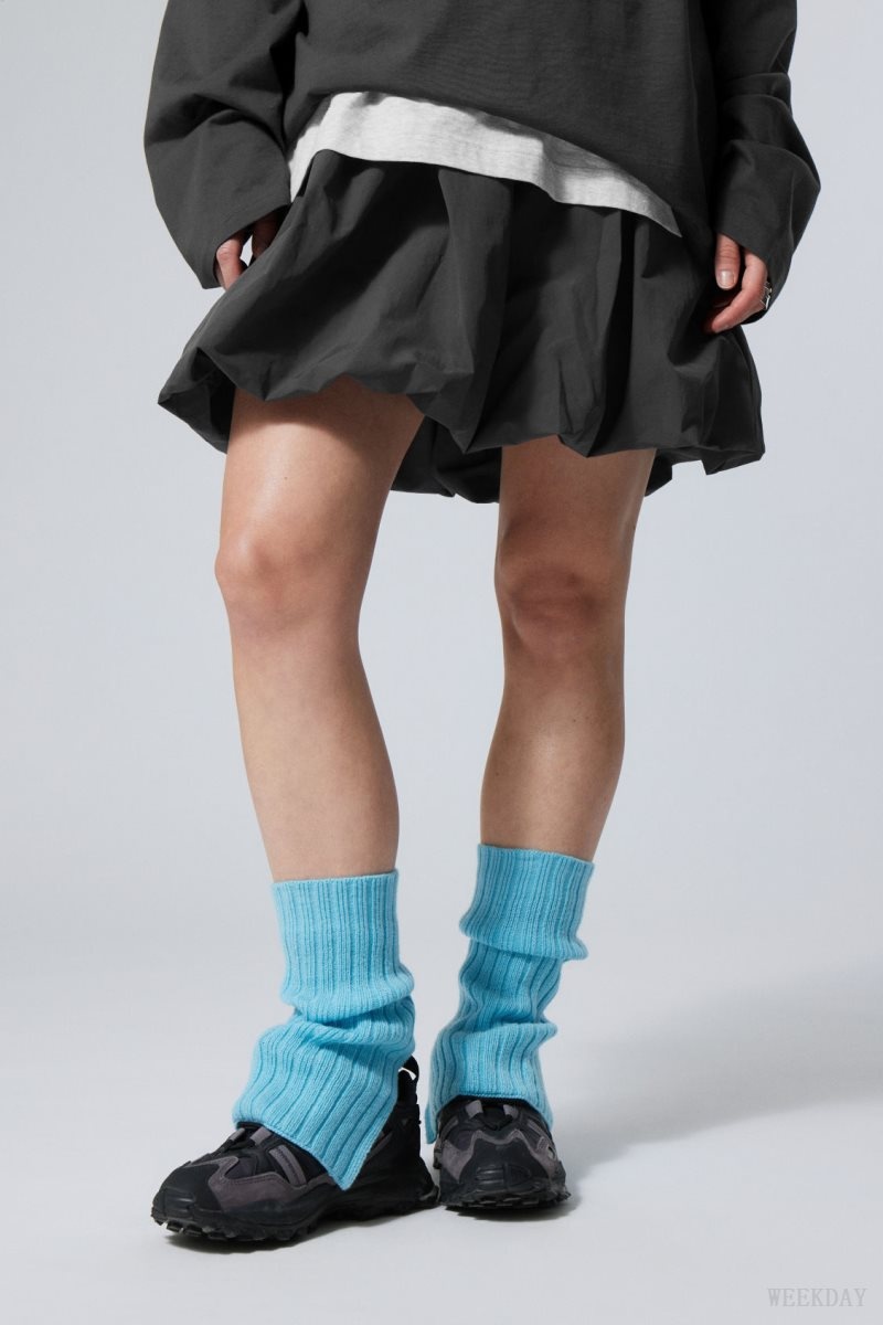 Weekday Short Leg Warmers Light Turquoise | ZHOP2123