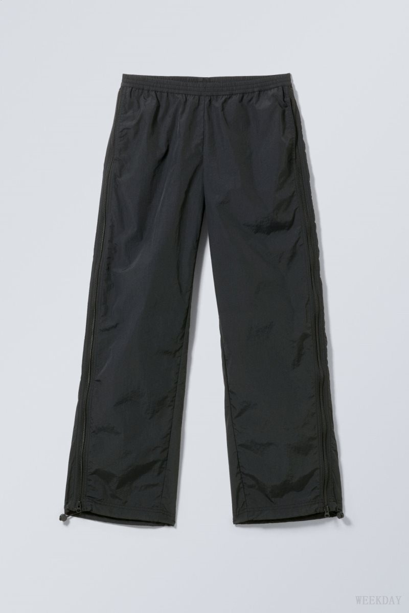 Weekday Simona Side Zip Track Trousers Black | DPRN4426