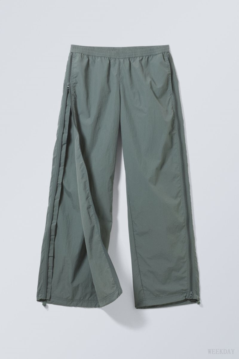 Weekday Simona Side Zip Track Trousers Grey | UCDQ0097