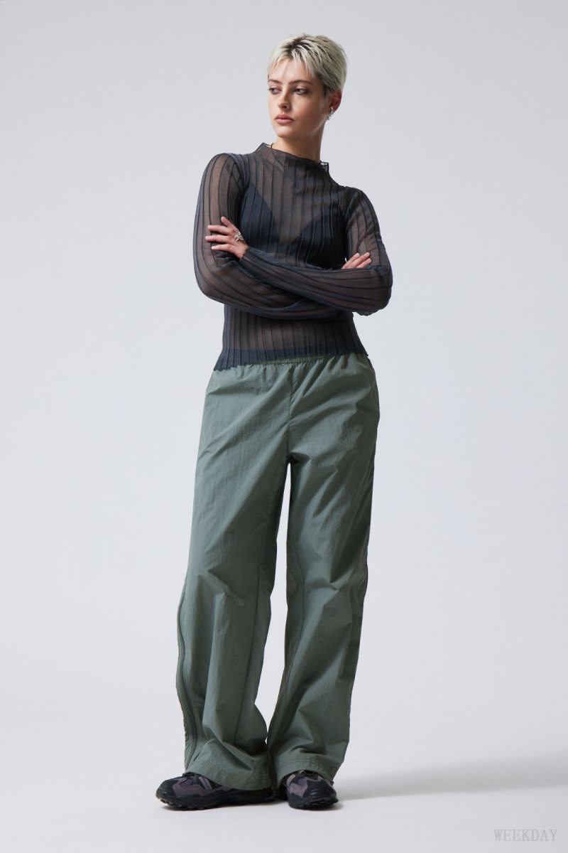 Weekday Simona Side Zip Track Trousers Grey | UCDQ0097