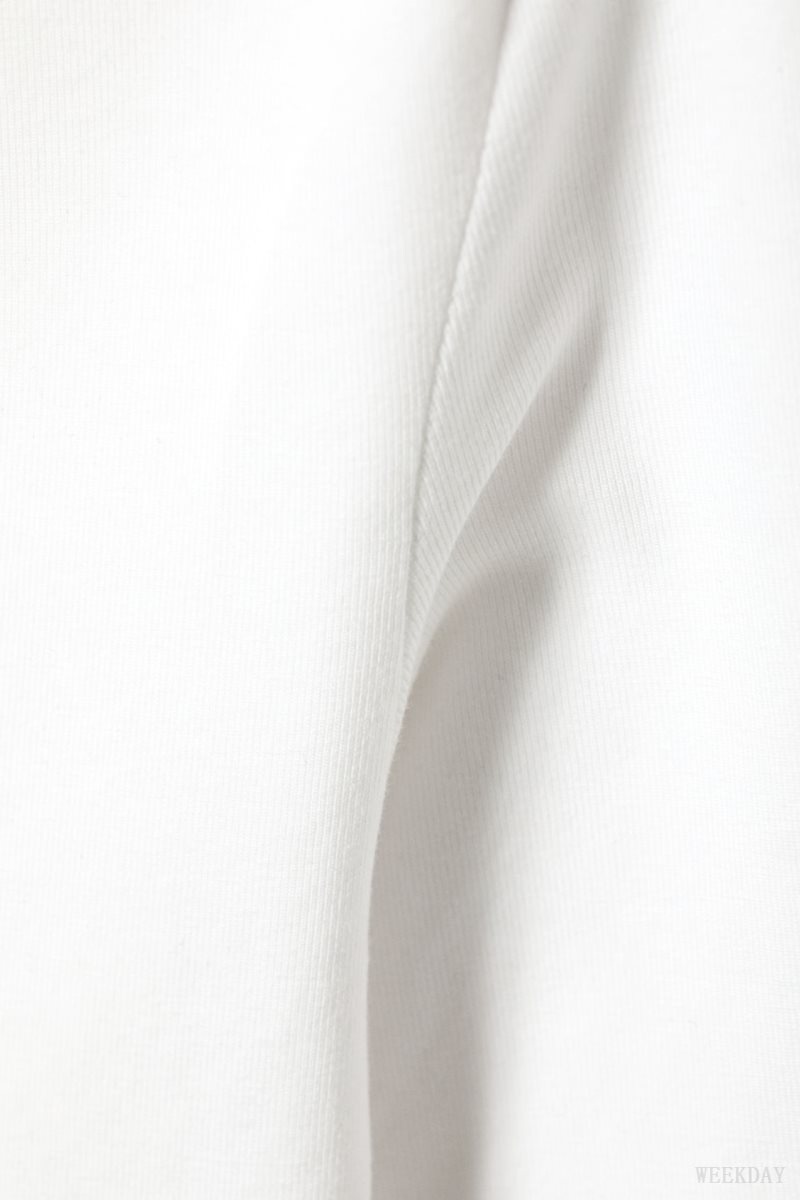 Weekday Slim Fitted Long Sleeve White | ZHMZ4823