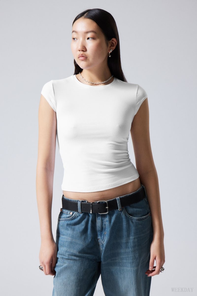 Weekday Slim Fitted Top White | LEGU1450