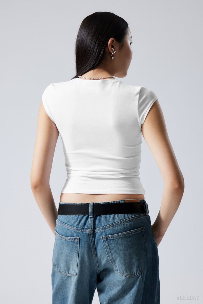 Weekday Slim Fitted Top White | LEGU1450