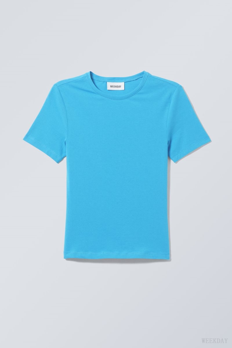 Weekday Slim Fitted T-shirt Light Blue | GGTZ2526