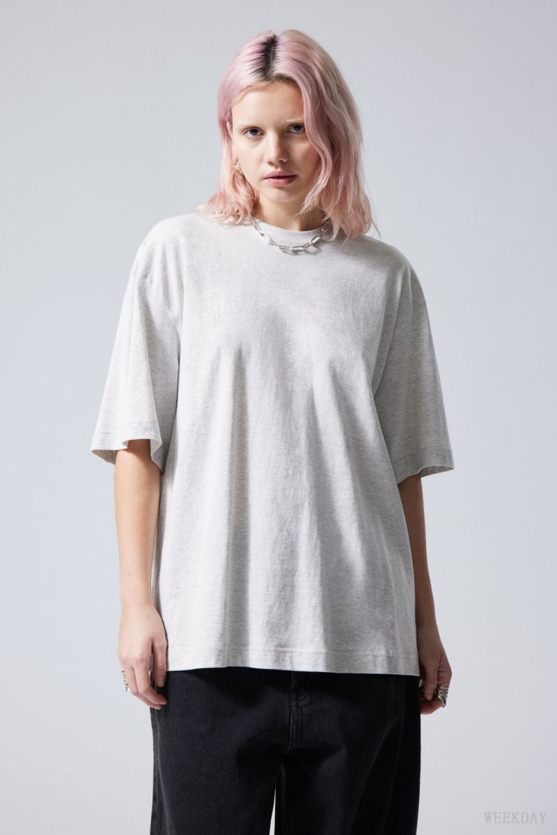 Weekday Soft Oversized T-shirt Light Grey | RIHW6237