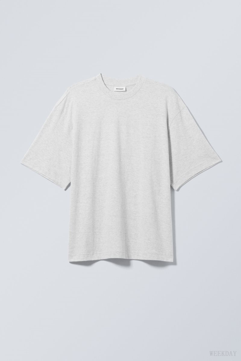 Weekday Soft Oversized T-shirt Light Grey | RIHW6237