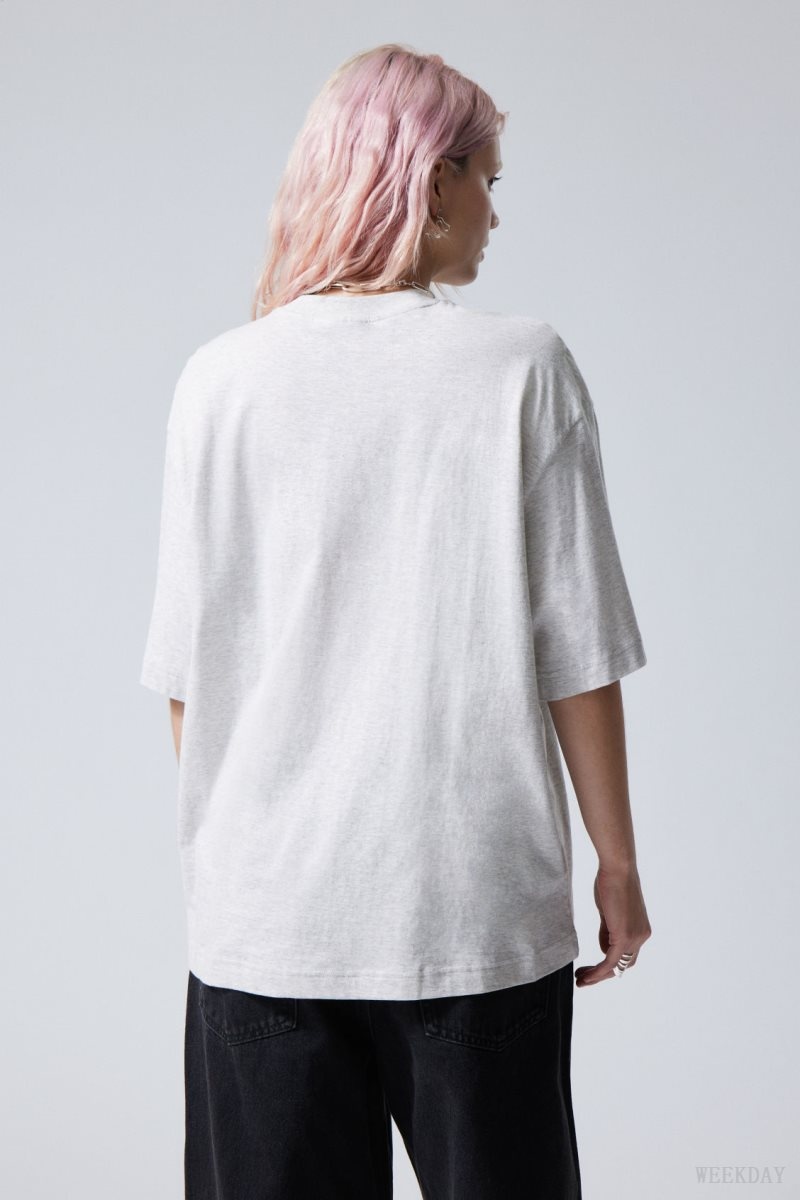 Weekday Soft Oversized T-shirt Light Grey | RIHW6237