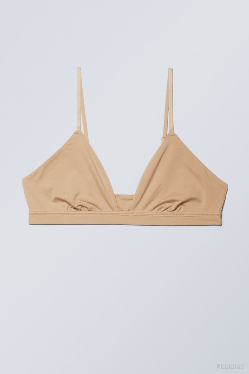 Weekday Soft Triangle Bralette Soul Beige | TMTI3967