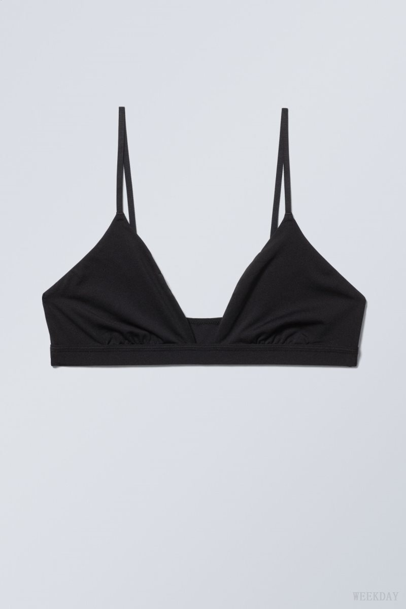 Weekday Soft Triangle Bralette Soul Black | BPYG8596