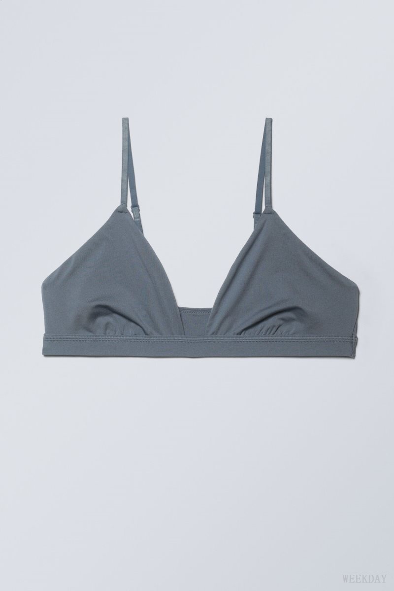 Weekday Soft Triangle Bralette Soul Blue | URIQ1163