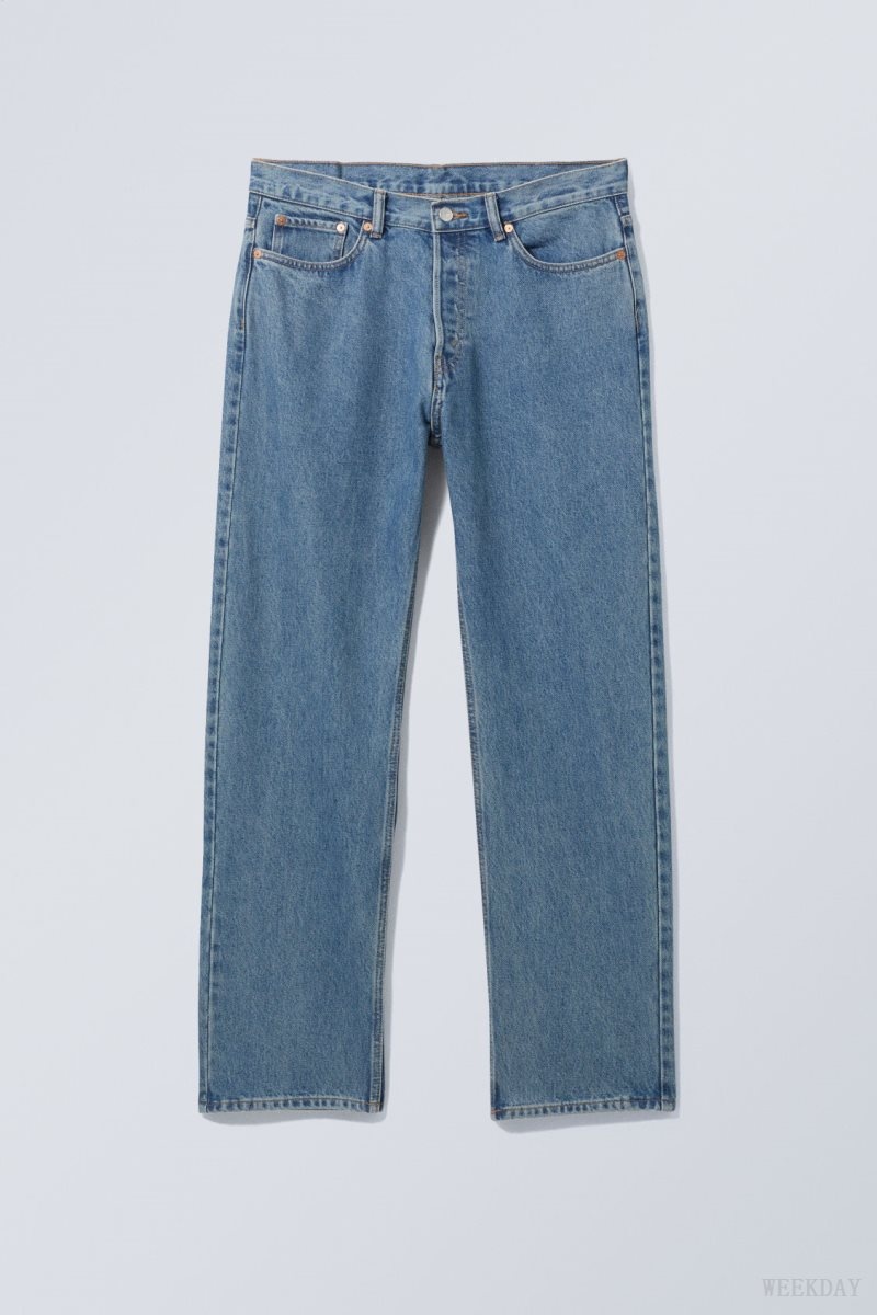 Weekday Space Relaxed Straight Jeans Blue | JVXE9038