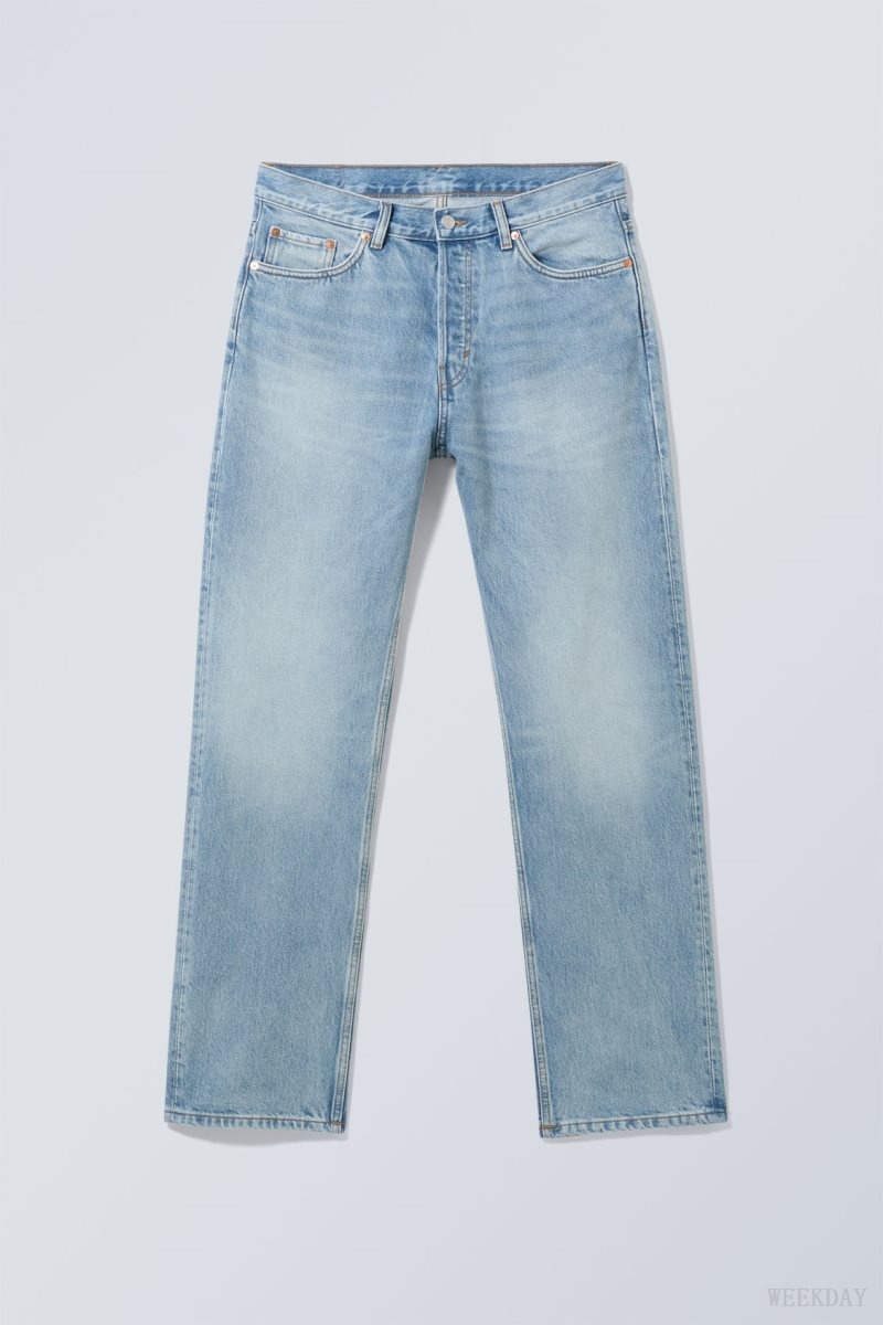 Weekday Space Relaxed Straight Jeans Blue | KMEO7459