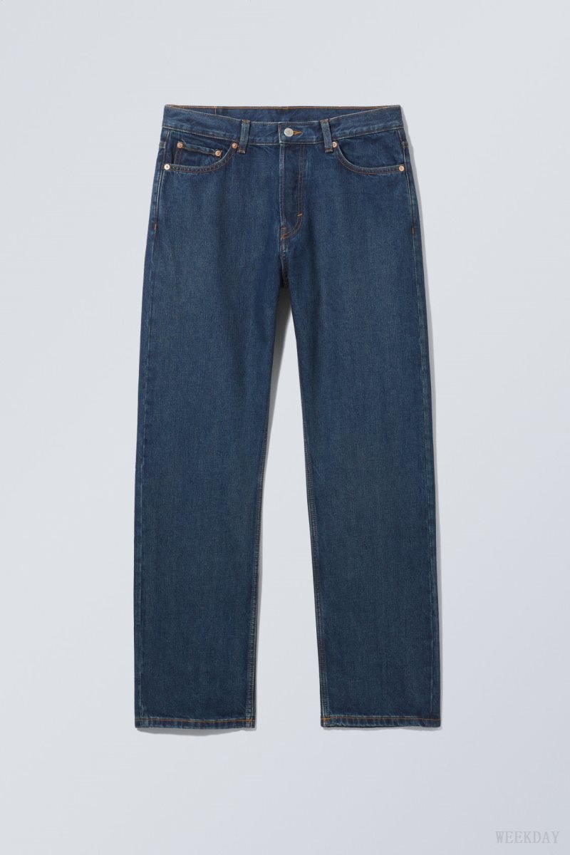 Weekday Space Relaxed Straight Jeans Blue | WRDC9194