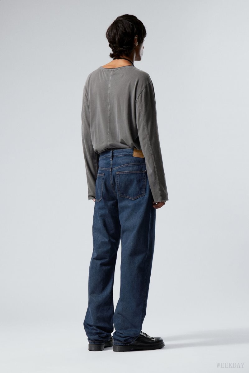 Weekday Space Relaxed Straight Jeans Blue | WRDC9194