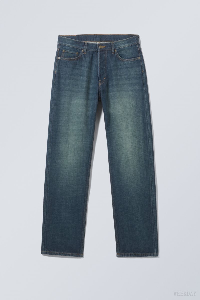 Weekday Space Relaxed Straight Jeans Blue | DPHR8294