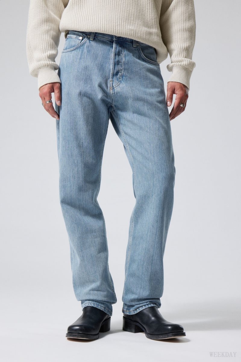 Weekday Space Relaxed Straight Jeans Blue | OCVC5886