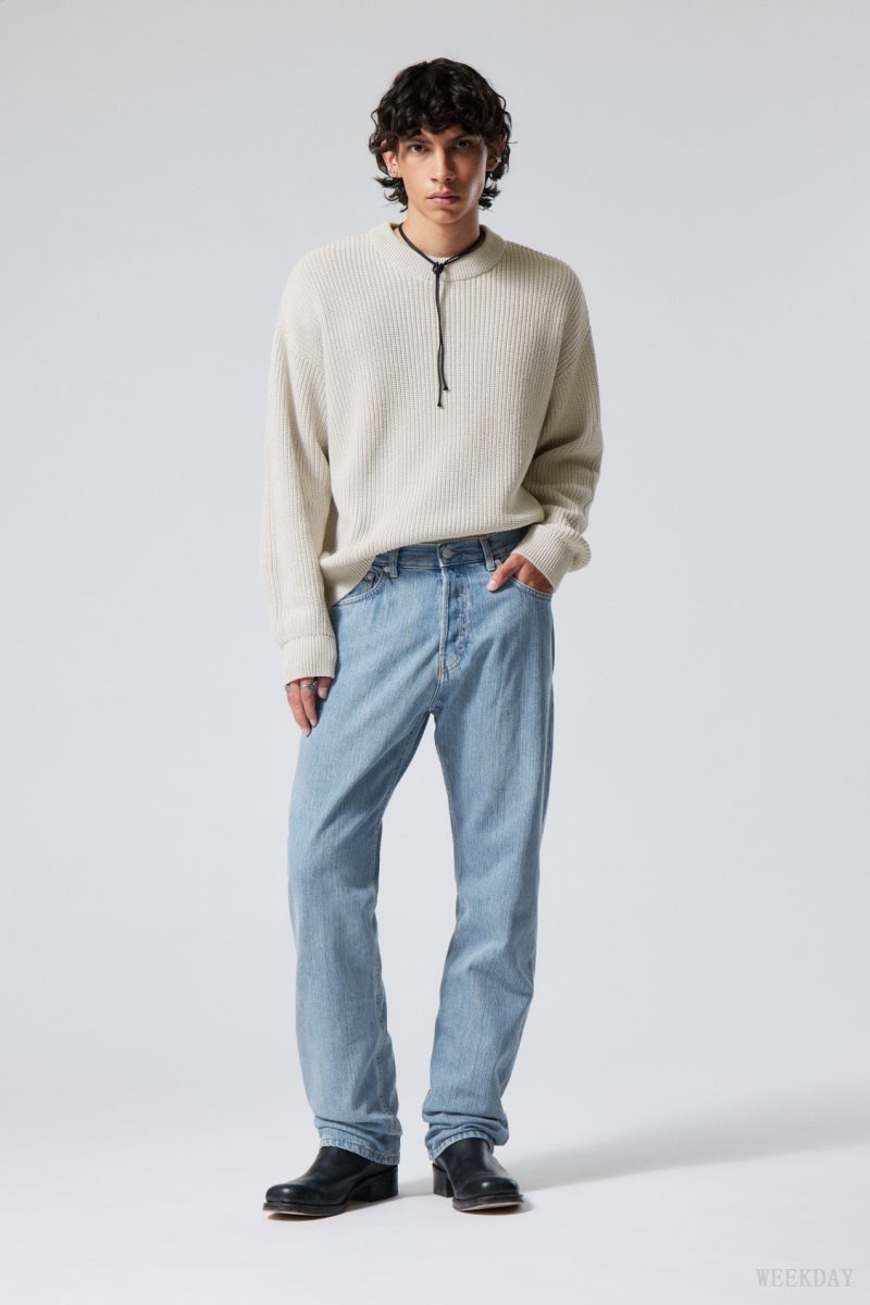 Weekday Space Relaxed Straight Jeans Blue | OCVC5886