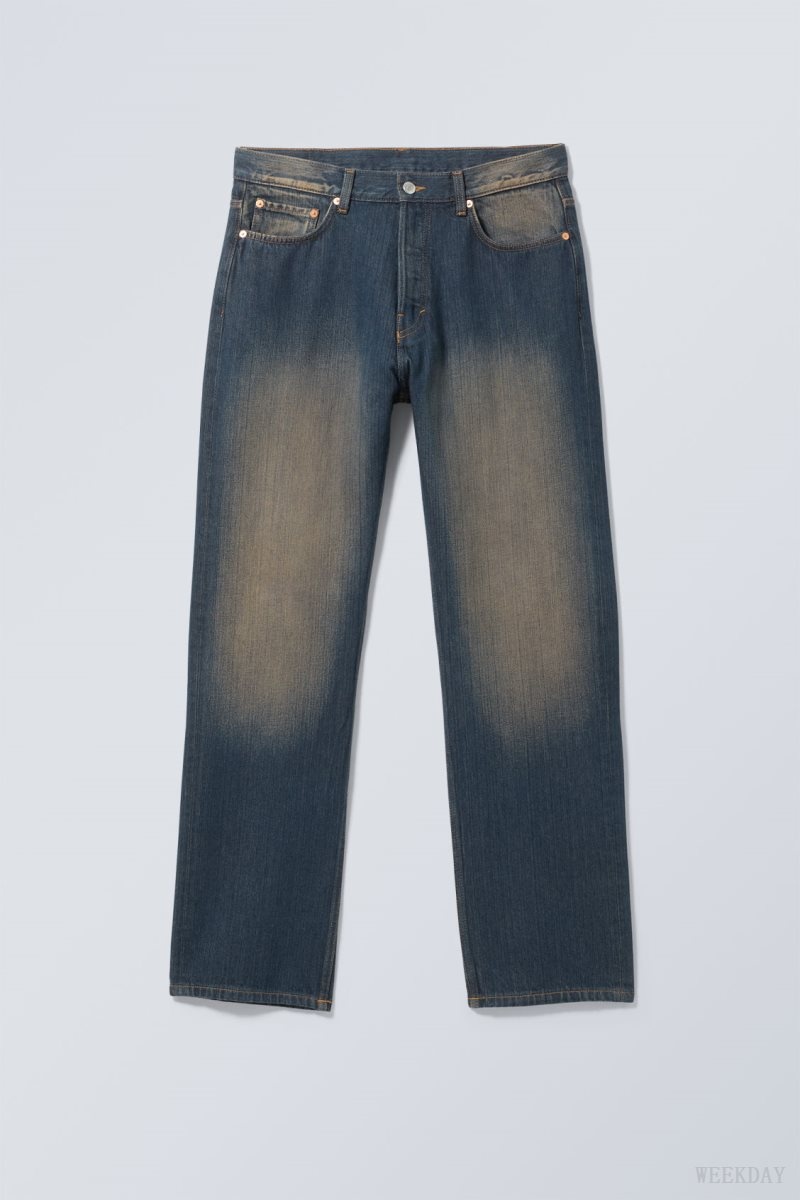 Weekday Space Relaxed Straight Jeans Blue | VCFR6823