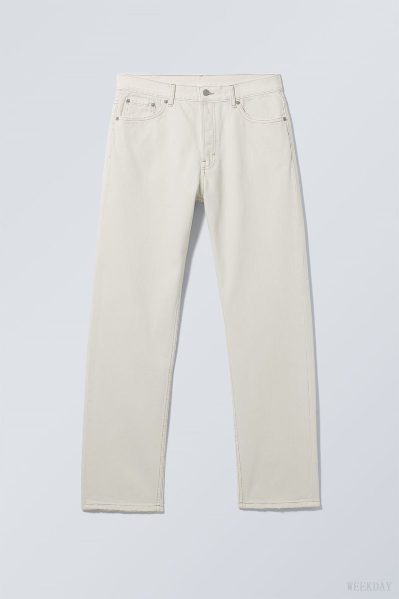 Weekday Space Relaxed Straight Jeans White | IDJS6916