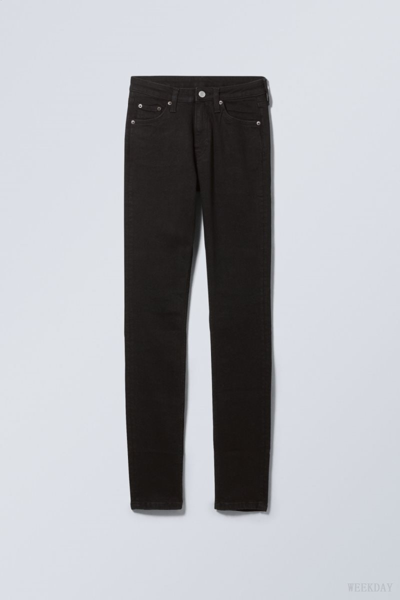 Weekday Spare Mid Skinny Jeans Black | SAMI7830