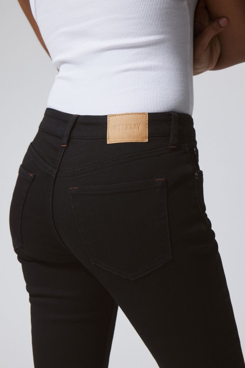 Weekday Spare Mid Skinny Jeans Black | SAMI7830