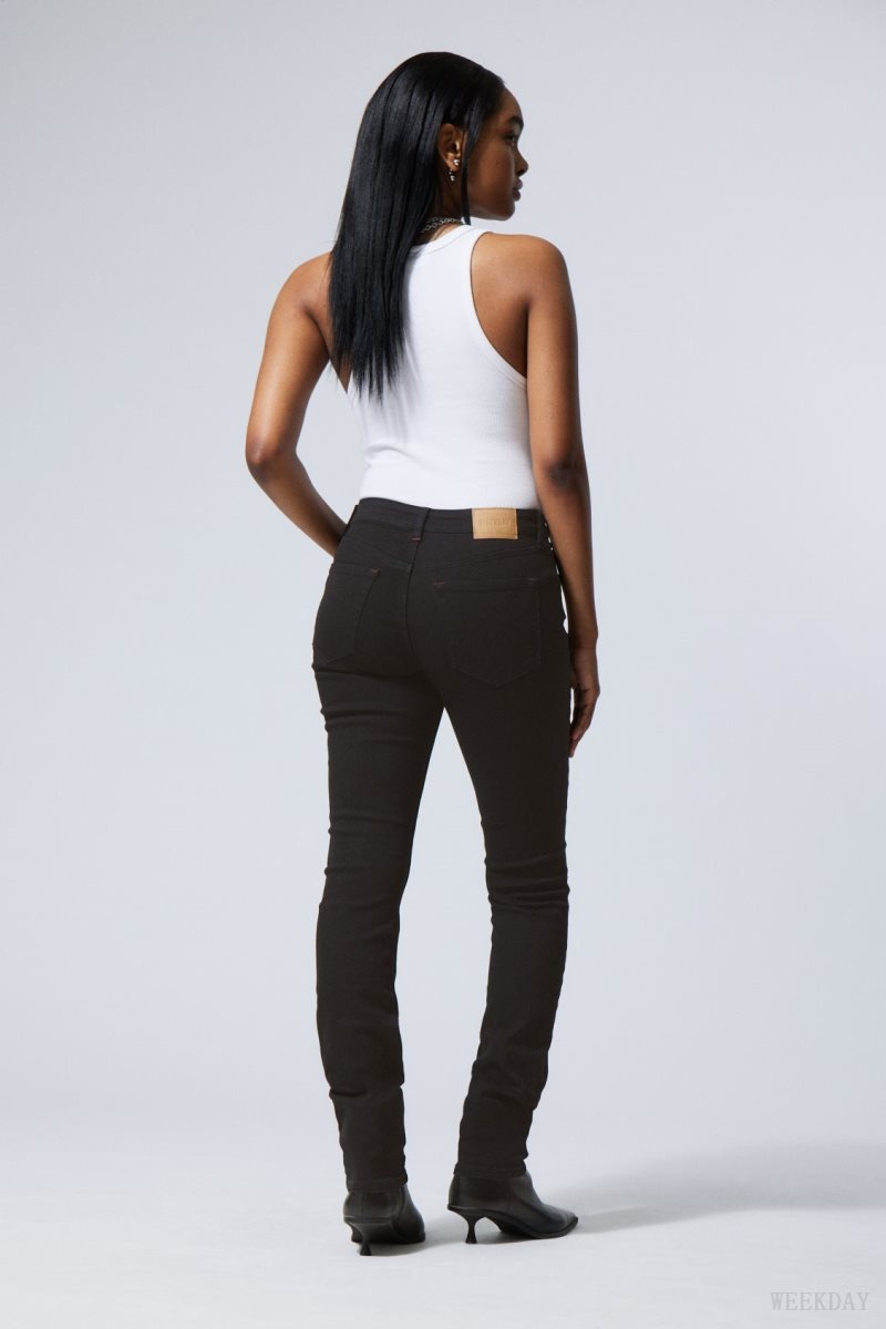 Weekday Spare Mid Skinny Jeans Black | SAMI7830