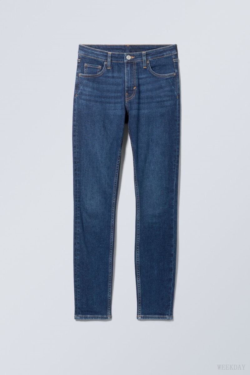 Weekday Spare Mid Skinny Jeans Blue | EMJG8485