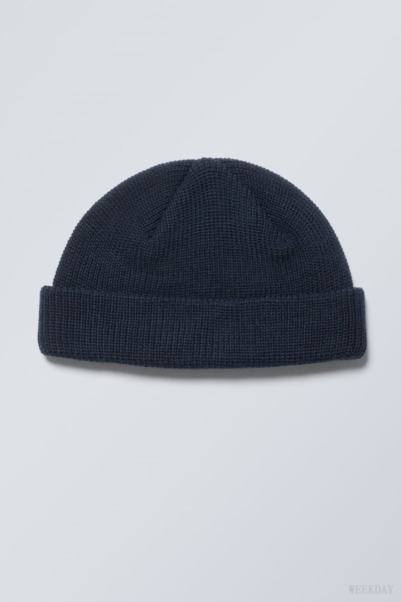 Weekday Stan Beanie Dark Blue | YULD6743