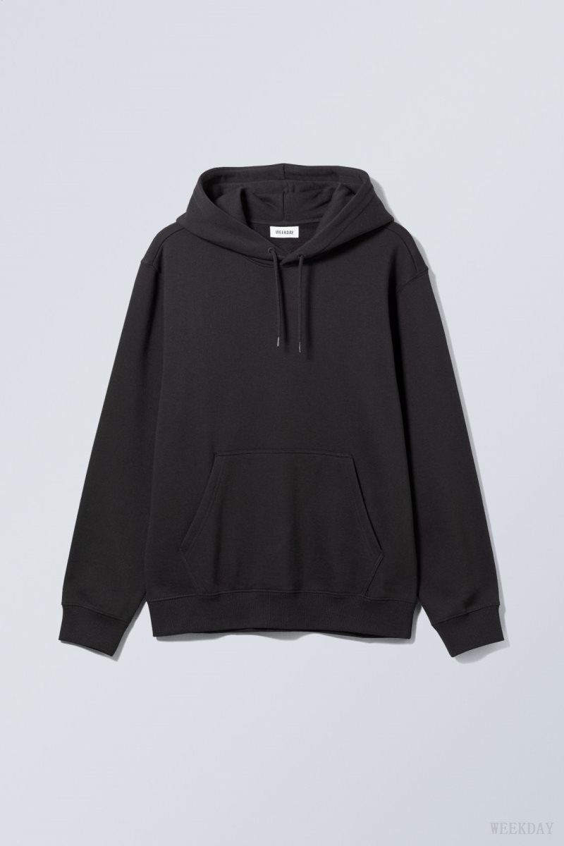 Weekday Standard Midweight Hoodie Black | KRUC3546