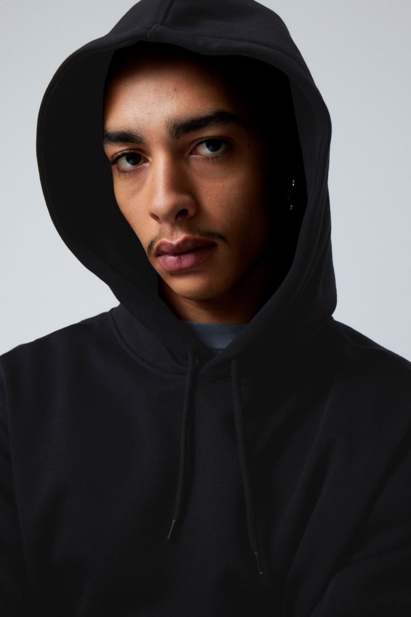 Weekday Standard Midweight Hoodie Black | KRUC3546