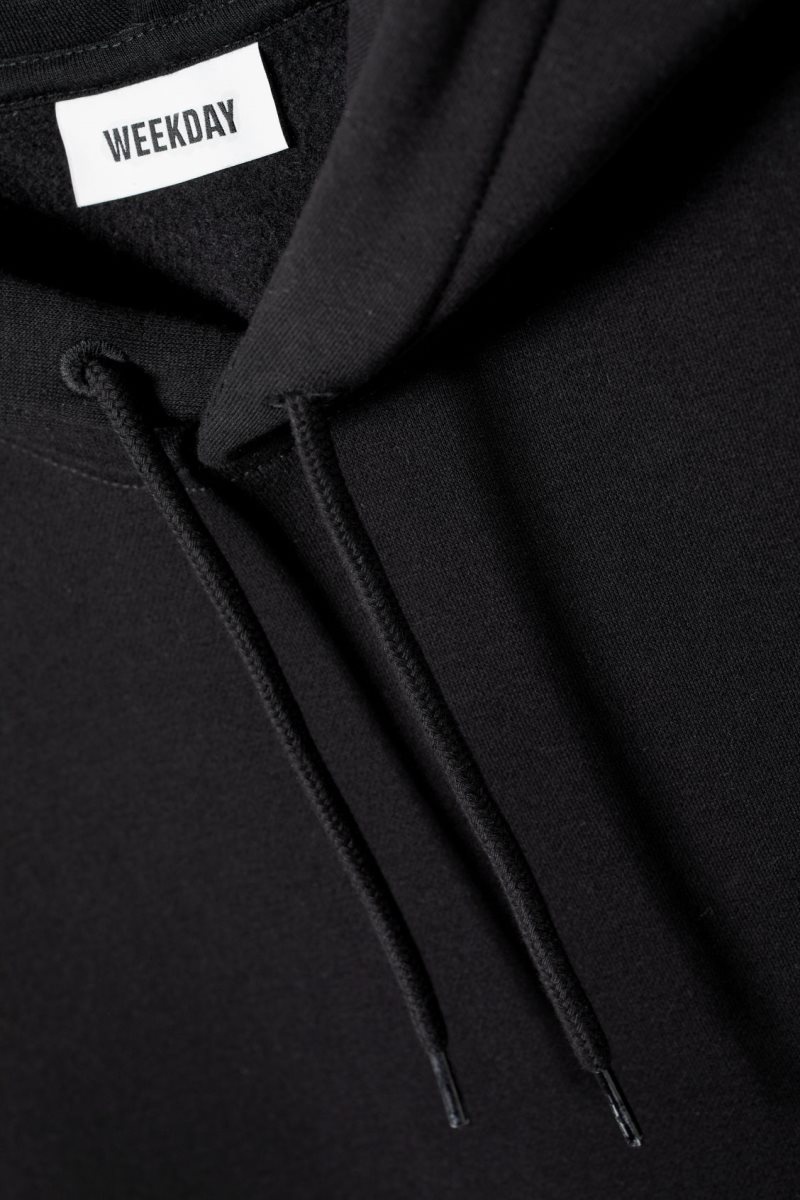 Weekday Standard Midweight Hoodie Black | KRUC3546