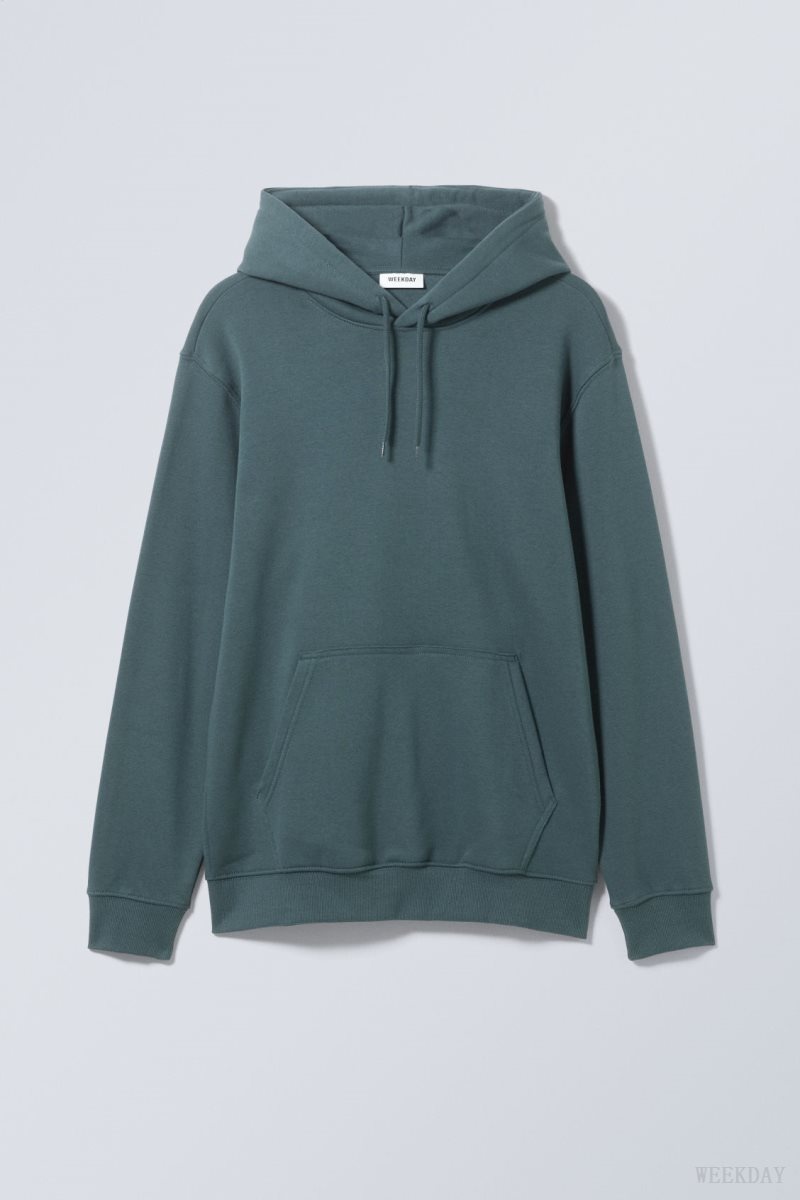 Weekday Standard Midweight Hoodie Dark AZURE | BZOA7799