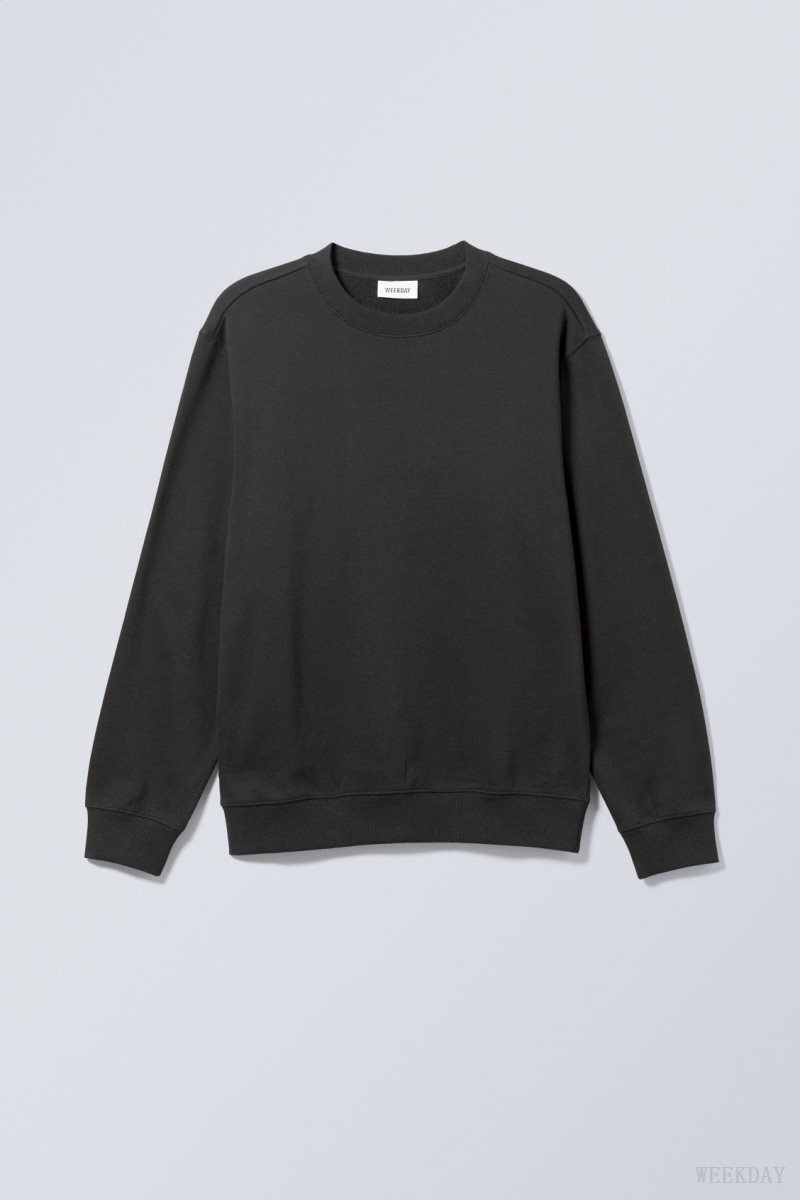 Weekday Standard Midweight Sweatshirt Black | LRPL9591