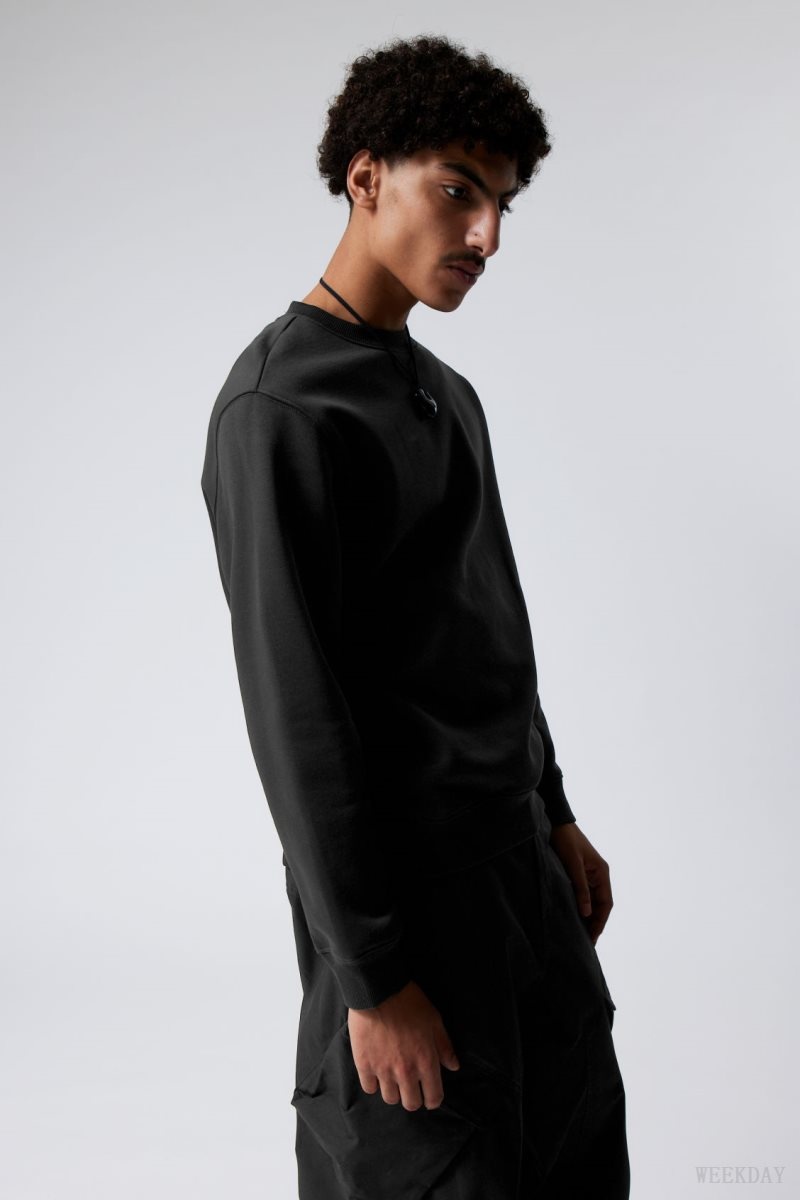 Weekday Standard Midweight Sweatshirt Black | LRPL9591