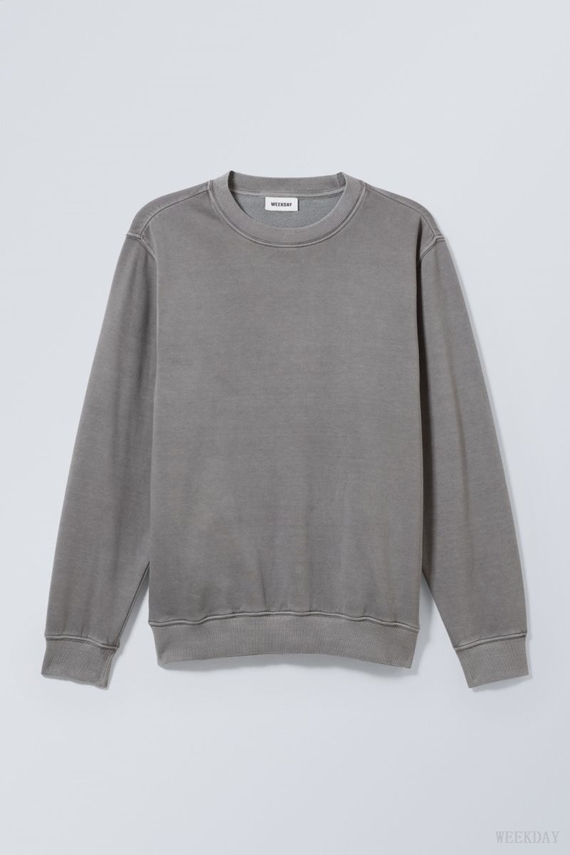 Weekday Standard Midweight Sweatshirt Grey | QOBS4844