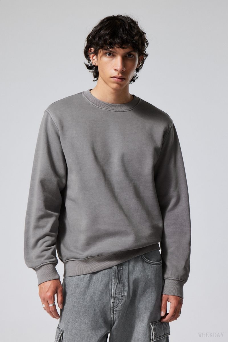 Weekday Standard Midweight Sweatshirt Grey | QOBS4844