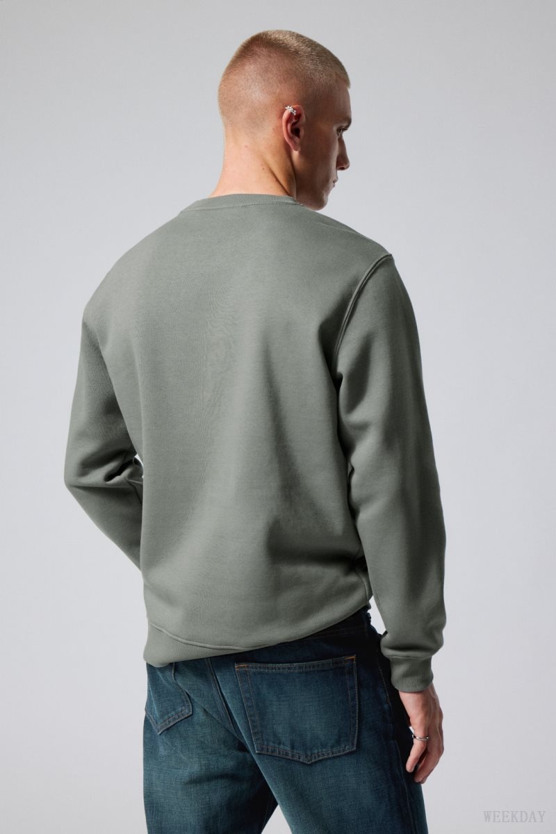 Weekday Standard Midweight Sweatshirt Khaki | XMET5572