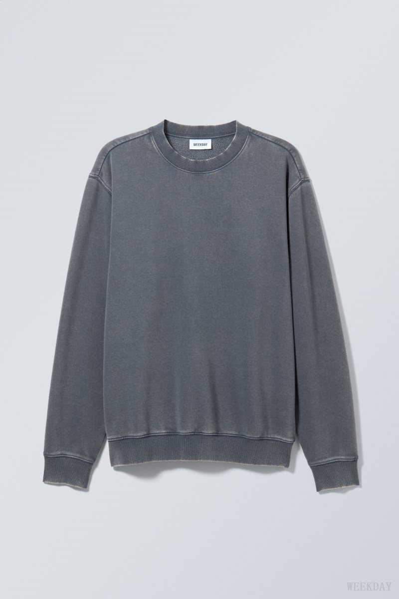 Weekday Standard Midweight Sweatshirt Navy | FKPE0380