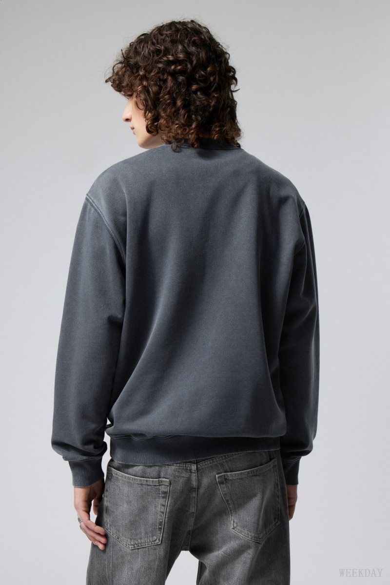 Weekday Standard Midweight Sweatshirt Navy | FKPE0380