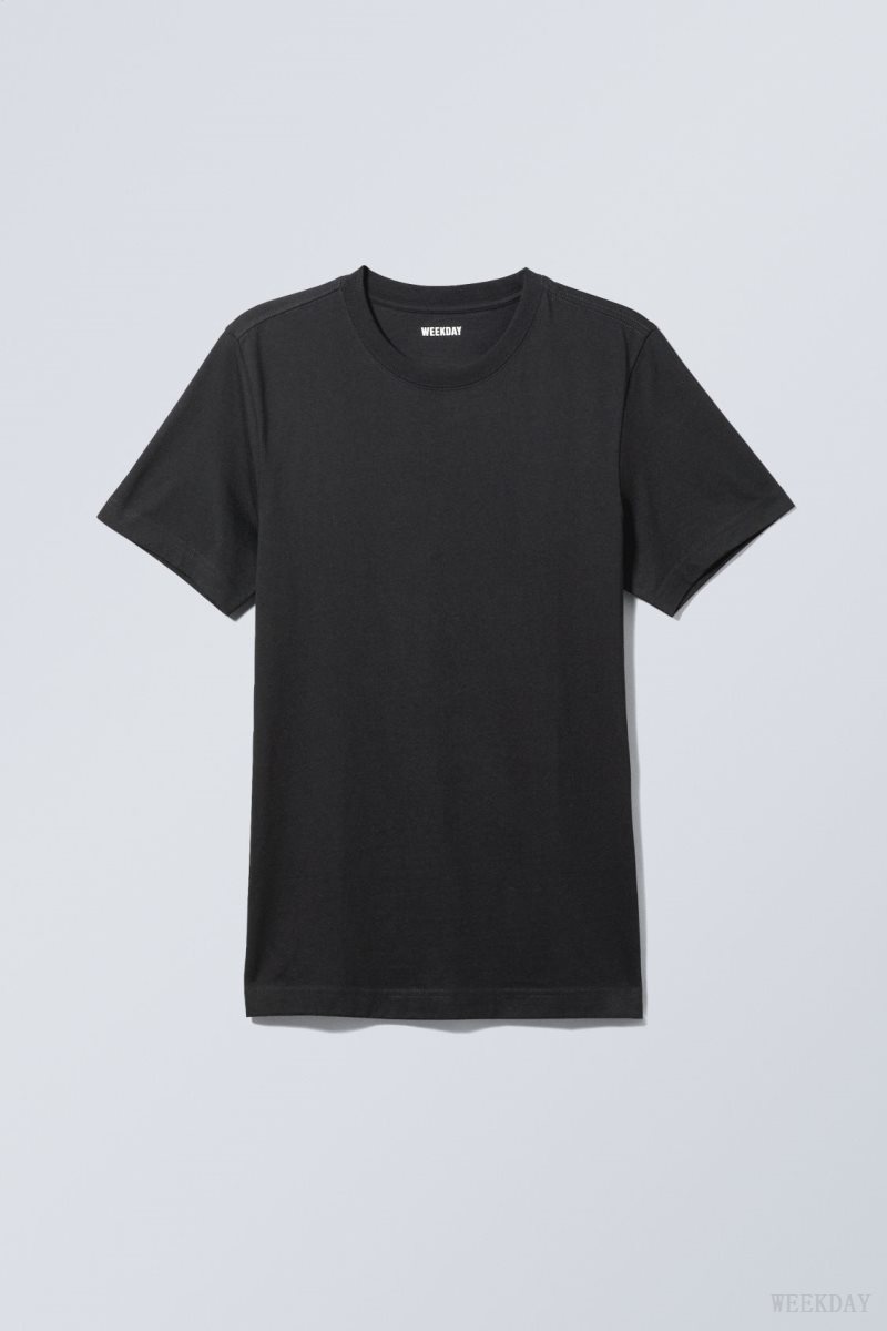 Weekday Standard Midweight T-shirt Black | KZOC4935