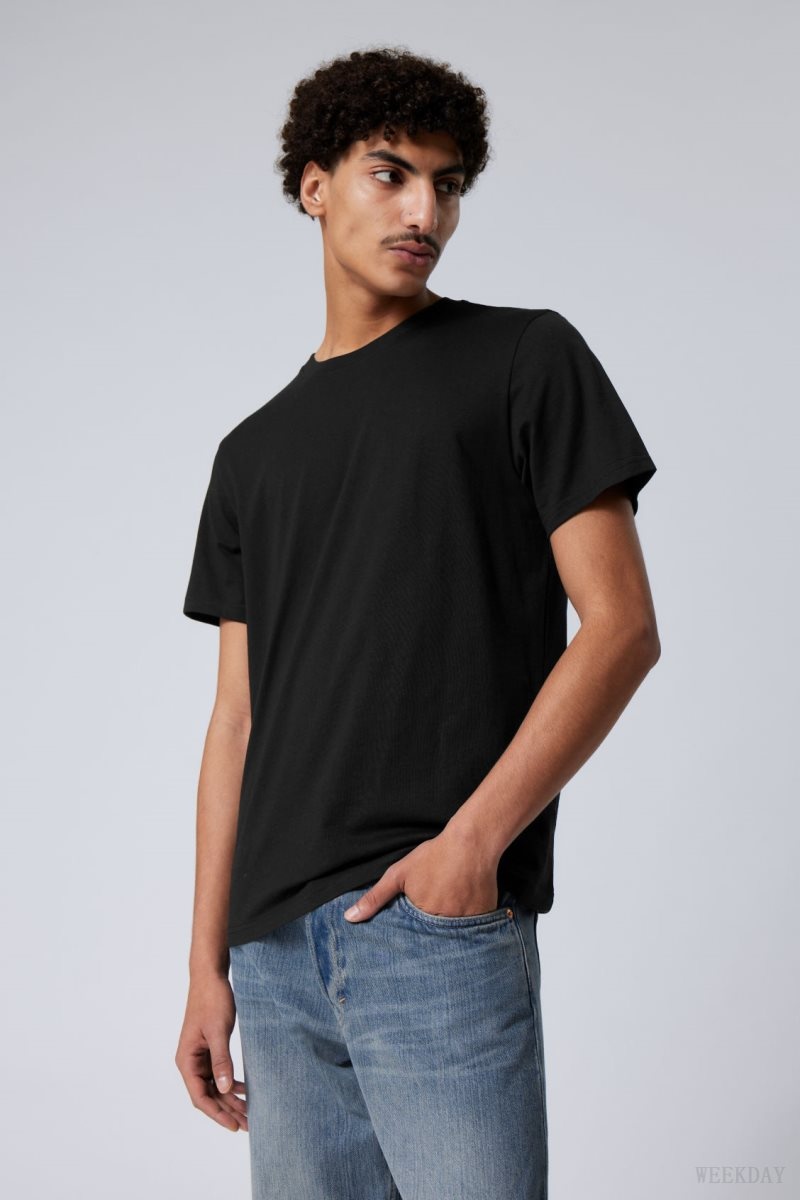 Weekday Standard Midweight T-shirt Black | KZOC4935