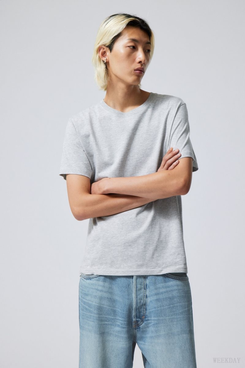 Weekday Standard Midweight T-shirt Grey | LBXN0552