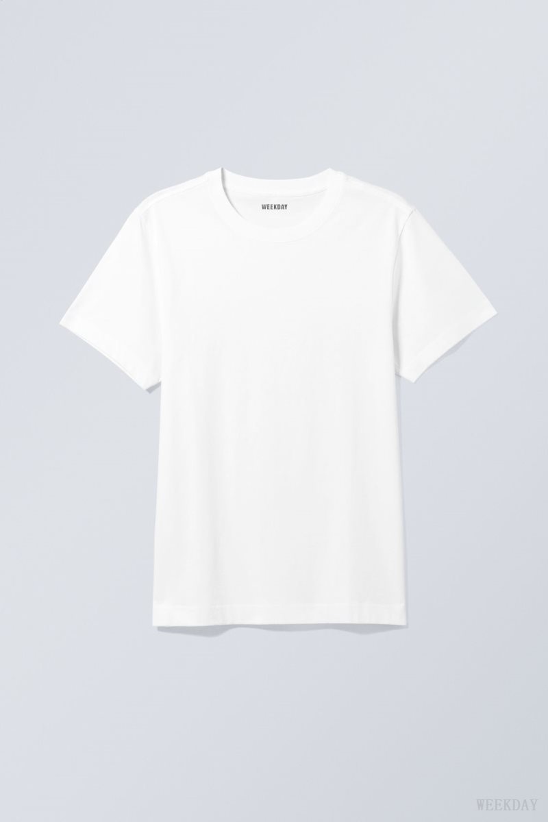 Weekday Standard Midweight T-shirt White | GUJN6241