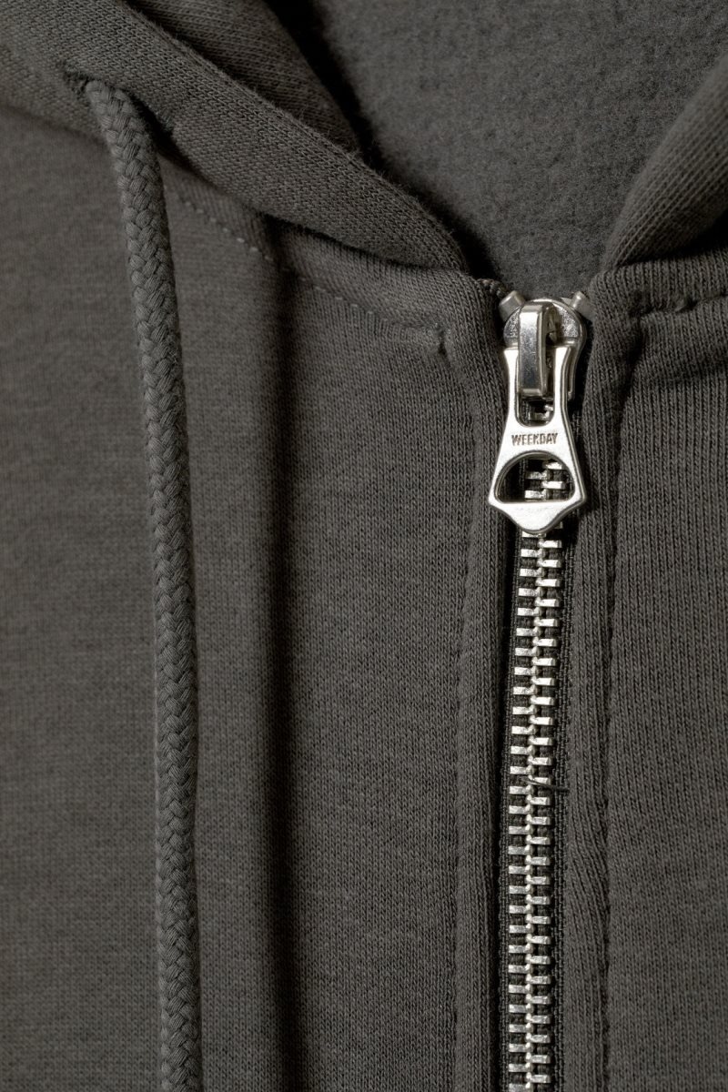 Weekday Standard Midweight Zip Hoodie Dark Grey | QKVW6246