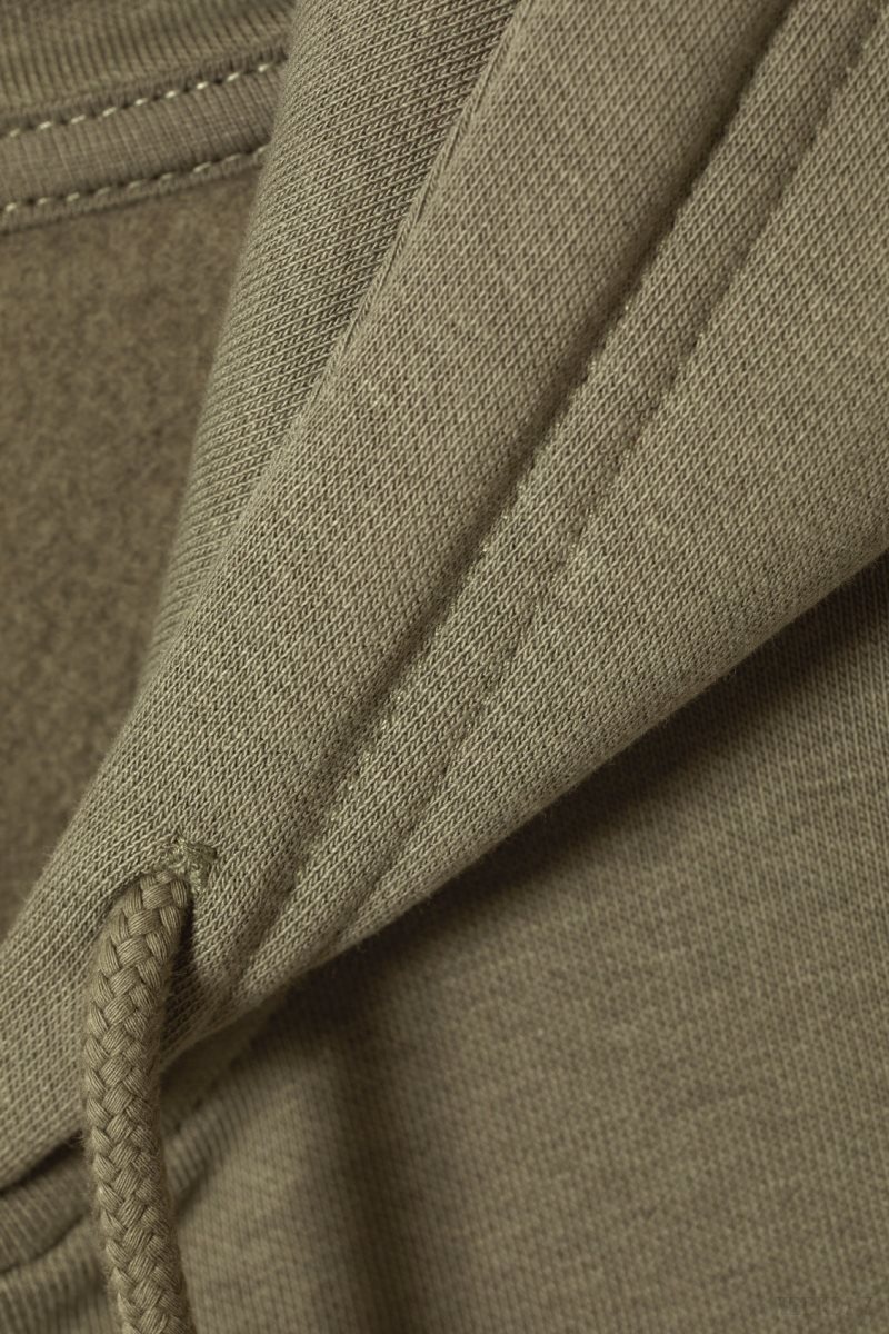 Weekday Standard Midweight Zip Hoodie Khaki | PYCH2663