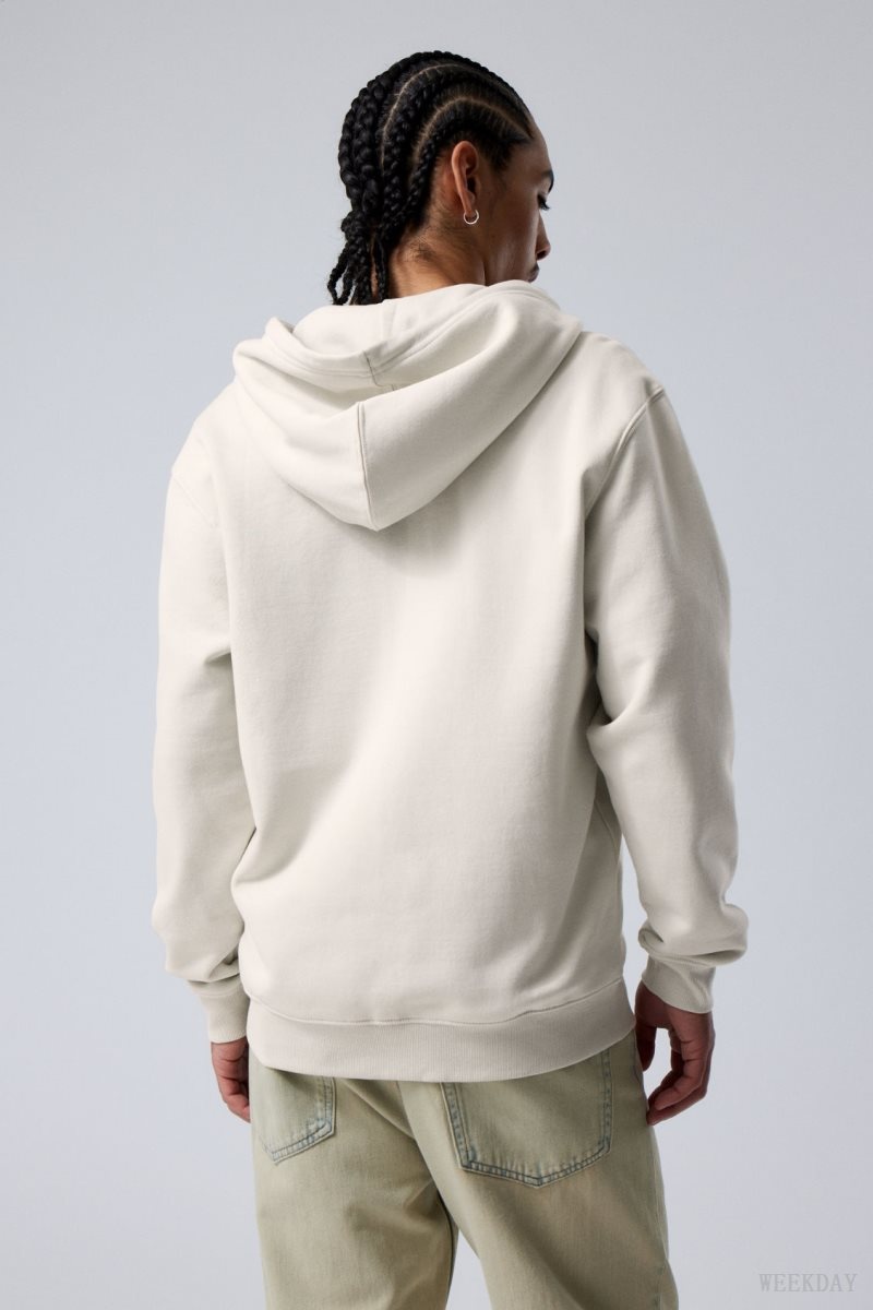 Weekday Standard Midweight Zip Hoodie Light Grey | DVLX1628